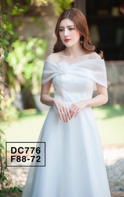 ẢNH VÀ VIDEO THẬT 10000%  Đầm bẹt vai đính hoa