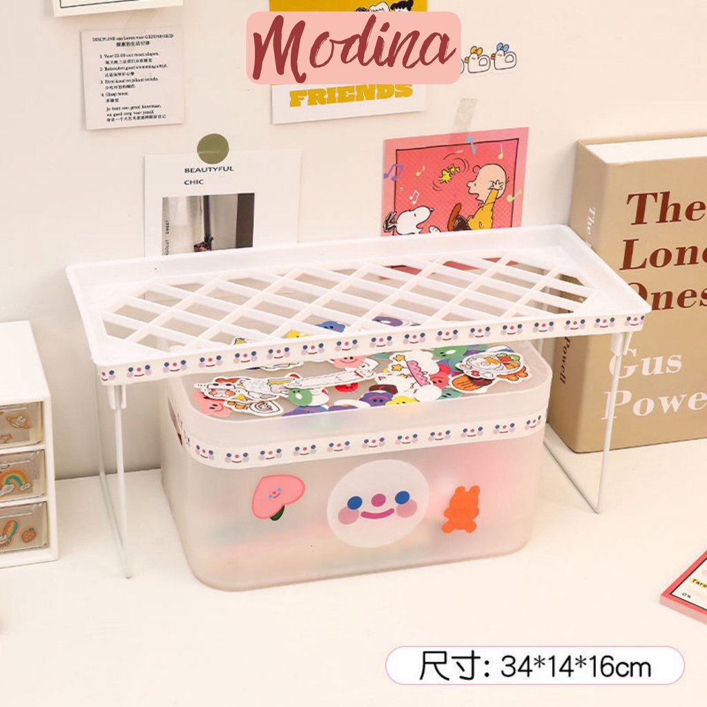 Kệ mini để bàn MODINA, kệ nhựa trang trí bàn học phong cách Hàn quốc