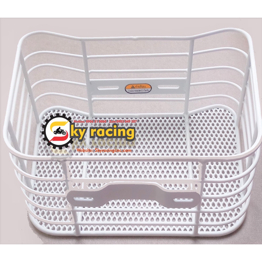 Rổ lưới thái vuông gắn xe Scoopy (trắng, đen)