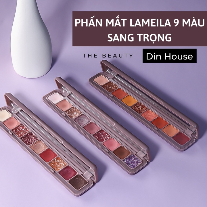 Phấn mắt trang điểm 9 màu phong cách dự tiệc sang trọng LAMEILA chống thấm nước PK306