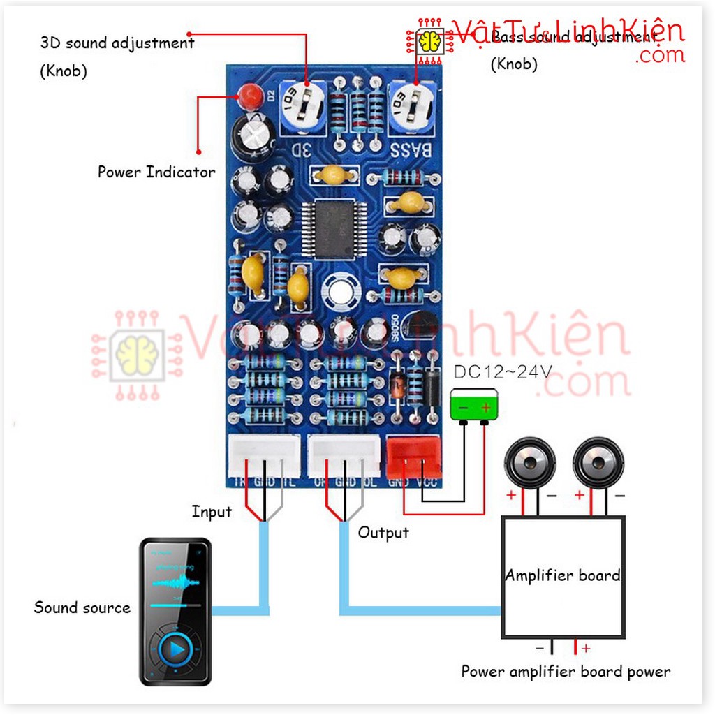Mạch tiền khuếch đại Âm thanh 3D XH-A904