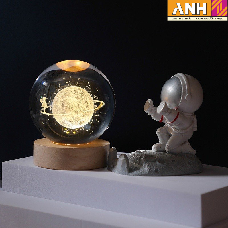 Quả cầu  trang trí bàn làm việc, đèn ngủ, quả cầu thủy tinh pha lê vũ Decor siêu đẹp