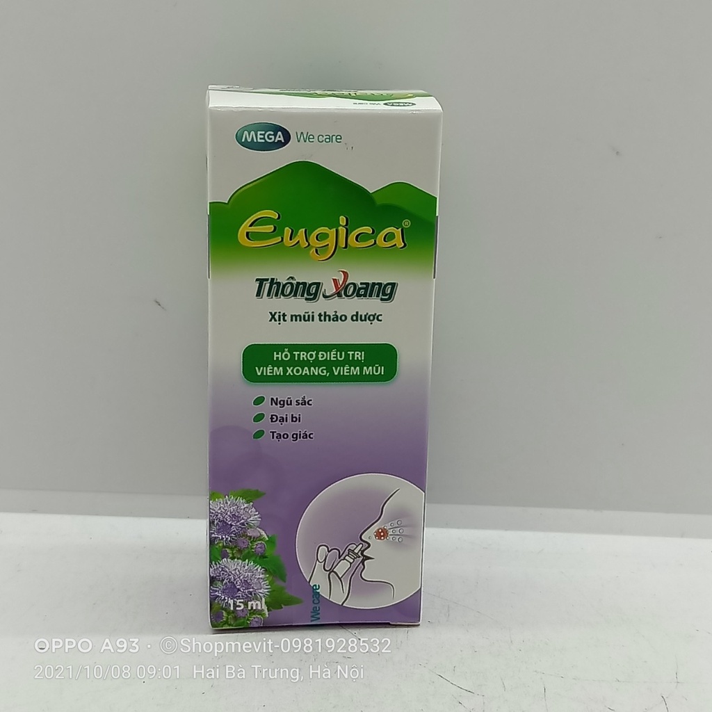 xịt mũi thảo dược thông xoang Eugica lọ 15ml