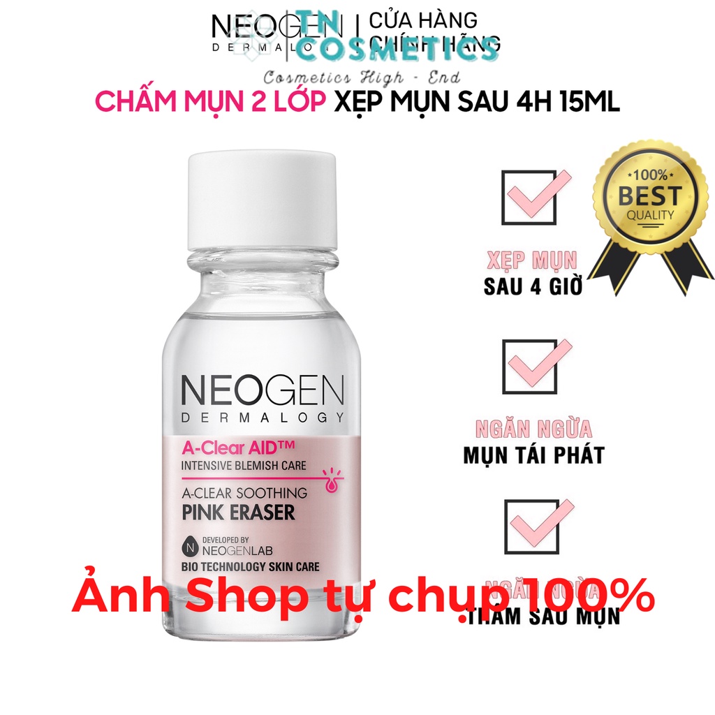 Chấm Mụn 2 Lớp Xẹp Mụn Sau 4H Neogen Dermalogy A-Clear Aid Soothing Pink Eraser 15ml CM1105