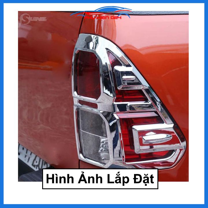 Ốp viền đèn pha hậu mạ crom Hilux Revo 2016-2017-2018-2019-2020 chống trầy trang trí bảo vệ xe