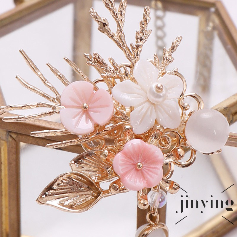 GETNOIVAS Trâm cài tóc phối núm tua kiểu cổ điển thời trang cho nữ