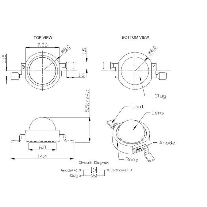 Led luxeon 1W