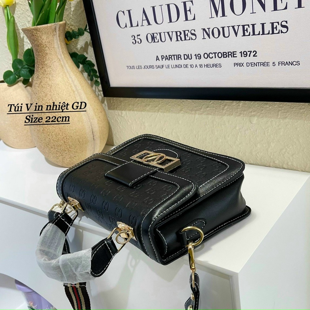 Túi Xách Nữ CHỮ V ĐEN, Đeo Chéo💖FREESHIP💖 hai dây bản to tháo rời 💖 đơn giản,sang trọng