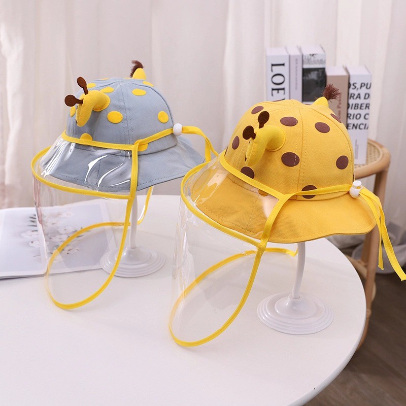Mũ kết hợp kính chắn giọt bắn cho bé từ sơ sinh tới 4 tuổi, chất vải mềm mịn thoáng đầu không ra mồ hôi