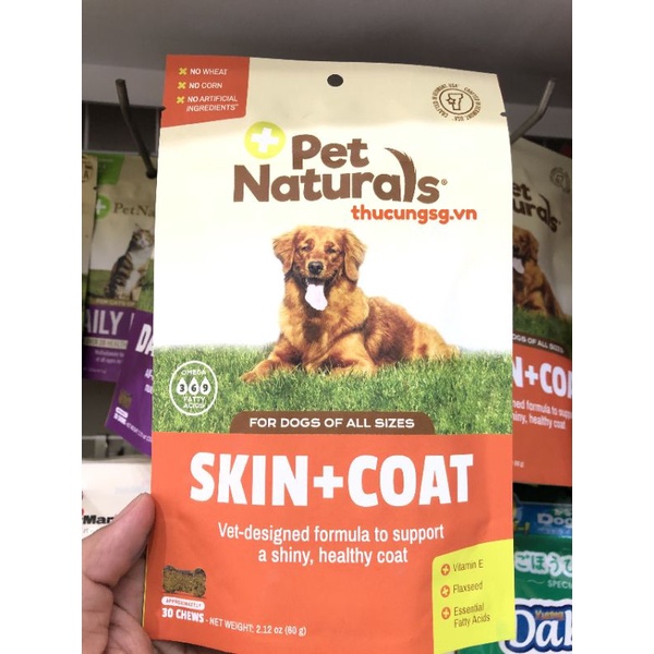 VIên nhai dưỡng lông da Skin &amp; Coat cho chó (gói 30 viên) hàng công ty(bao bì mới)