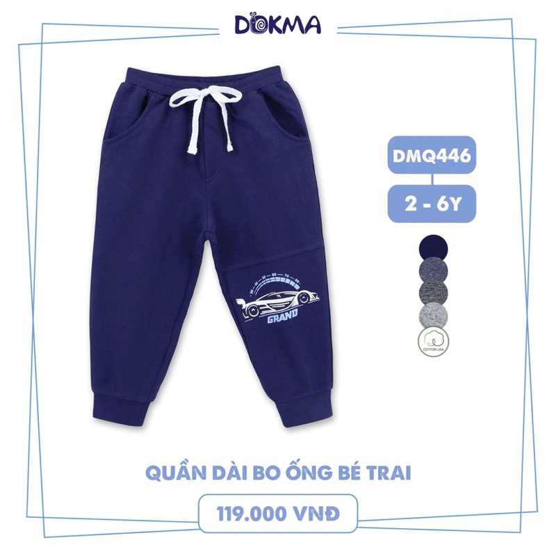 Quần Dài Dokma bé trai mẫu mới về với chất liệu cotton da  cá mềm mại -co dãn thoải mái dành cho bé 2-6 tuổi