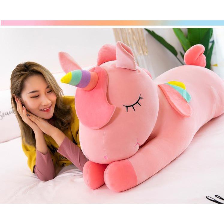 Gấu Bông Ngựa Pony Unicorn Siêu To Khổng Lồ Size 80Cm Hàng Cao Cấp Xuất Siêu Thị