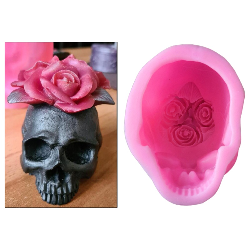 Khuôn Silicone Hình Đầu Lâu 3d Dùng Làm Đồ Trang Trí Diy