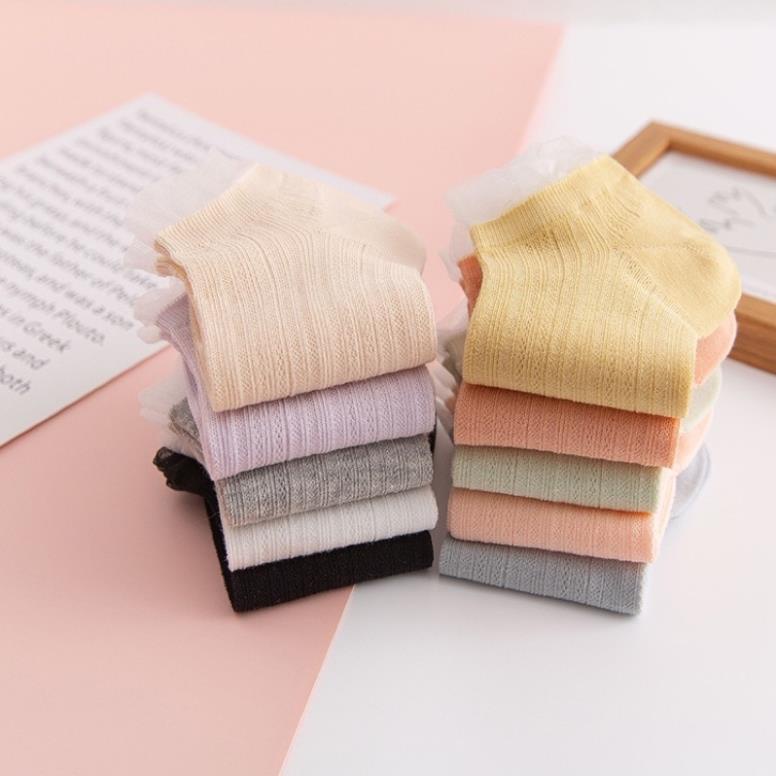 Tất bèo ren cổ ngắn nữ Myna, vớ nữ chất vải ren co giãn bốn chiều thoáng khí tt3