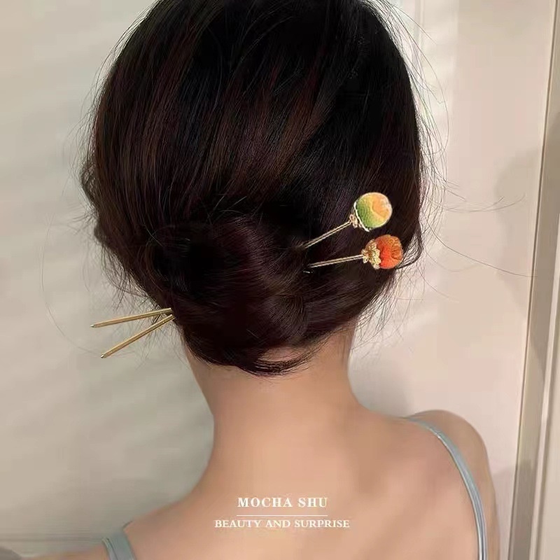 Kẹp Tóc Đính Bóng Lông Hình Chữ U Đơn Giản Và Hiện Đại Chất Lượng Cao