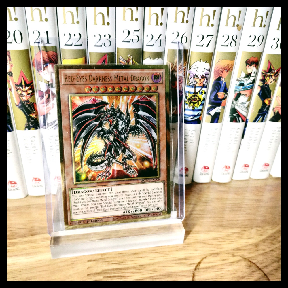 Thẻ bài yugioh chính hãng Red-Eyes Darkness Metal Dragon – Premium Gold Rare