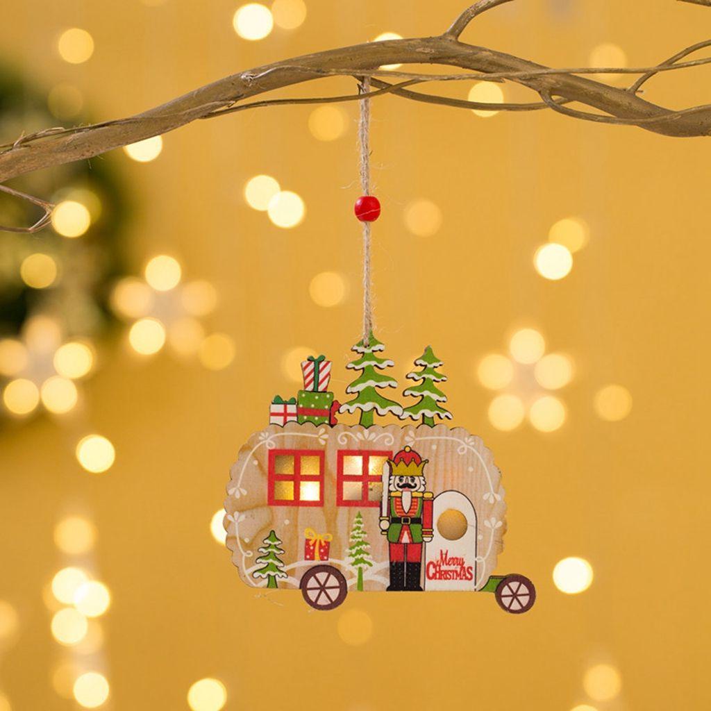 YIYU Phụ Kiện Treo Trang Trí Cây Thông Giáng Sinh Năm Mới Bằng Gỗ