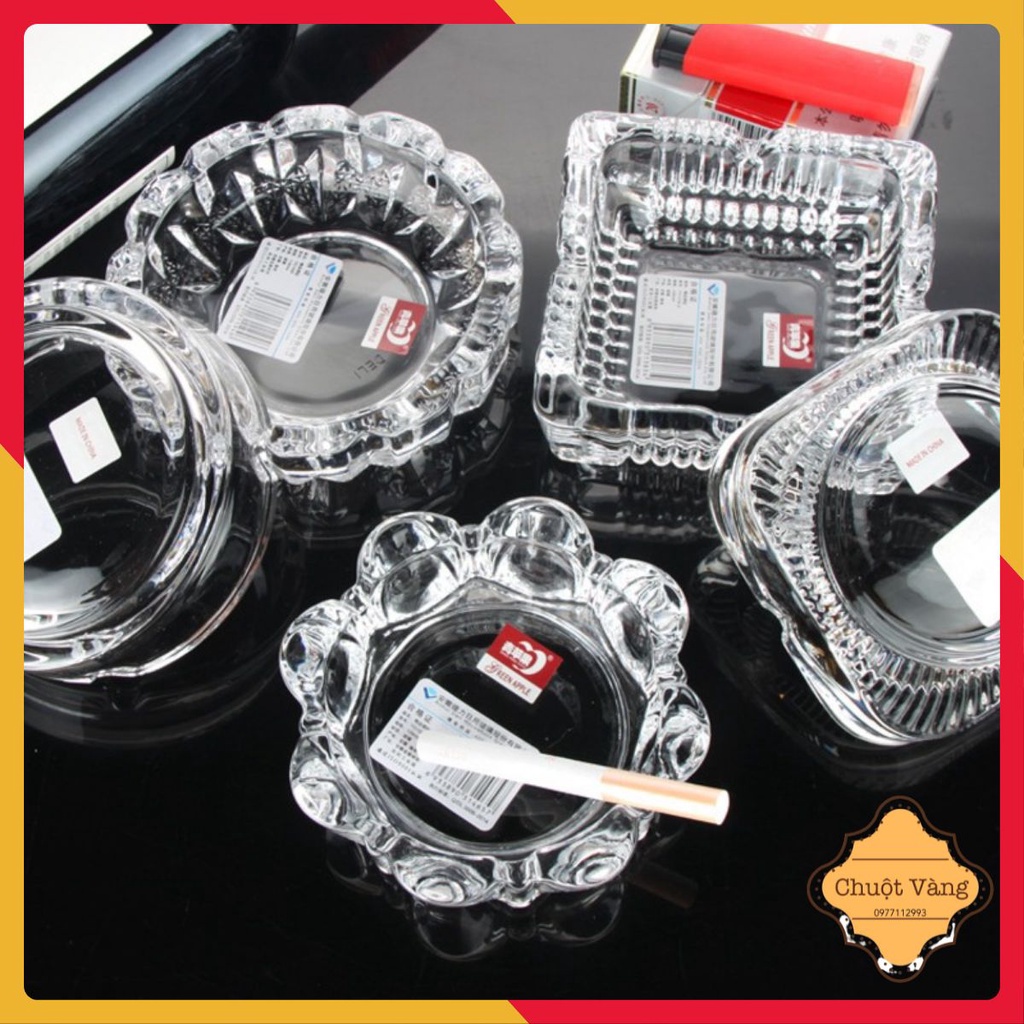 Gạt tàn thuốc lá thủy tinh Glass Ware đủ mẫu vuông , tròn
