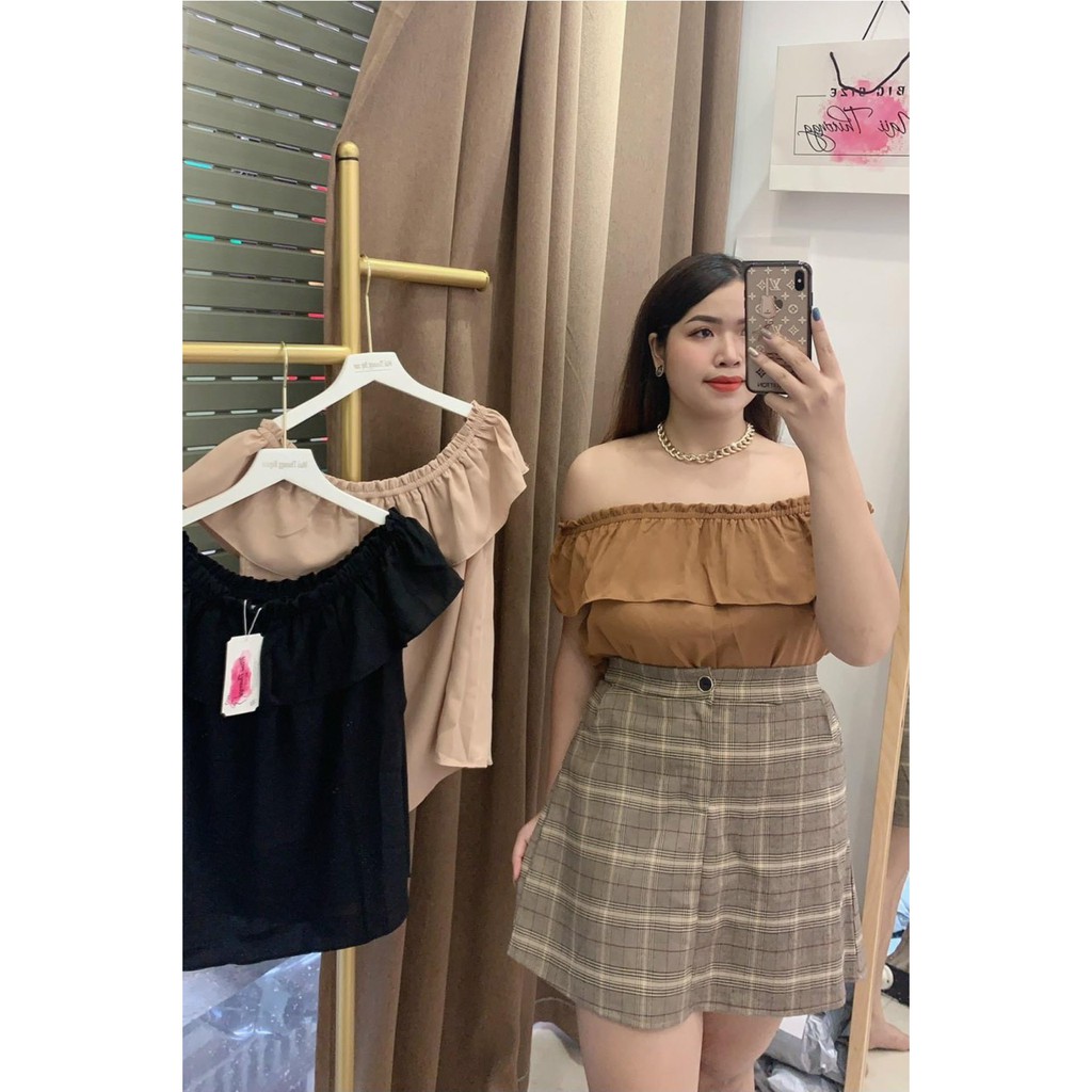 [Bigsize 55-100kg] Chân váy kẻ caro Huongbigsize đủ màu (kẻ ĐEN - ĐỎ - NÂU) 50-100kg có lót quần