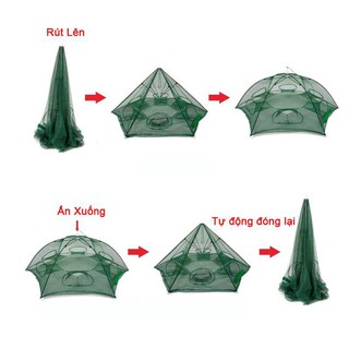 Lồng bát quái - lồng ô chuyên bẫy cá tôm - tặng kèm gói mồi dụ cá và 5m dây