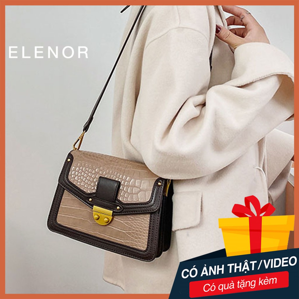 XẢ HÀNG NGHỈ BÁN - Túi đeo chéo messenger dáng classic ELENOR, da PU cao cấp TC12