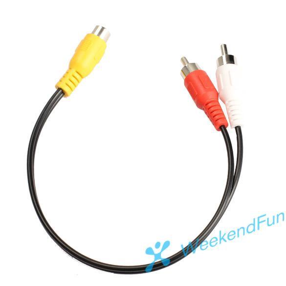 Cáp AV video âm thanh chia hình chữ Y chuyển đổi lỗ cắm RCA sang 2 giắc RCA