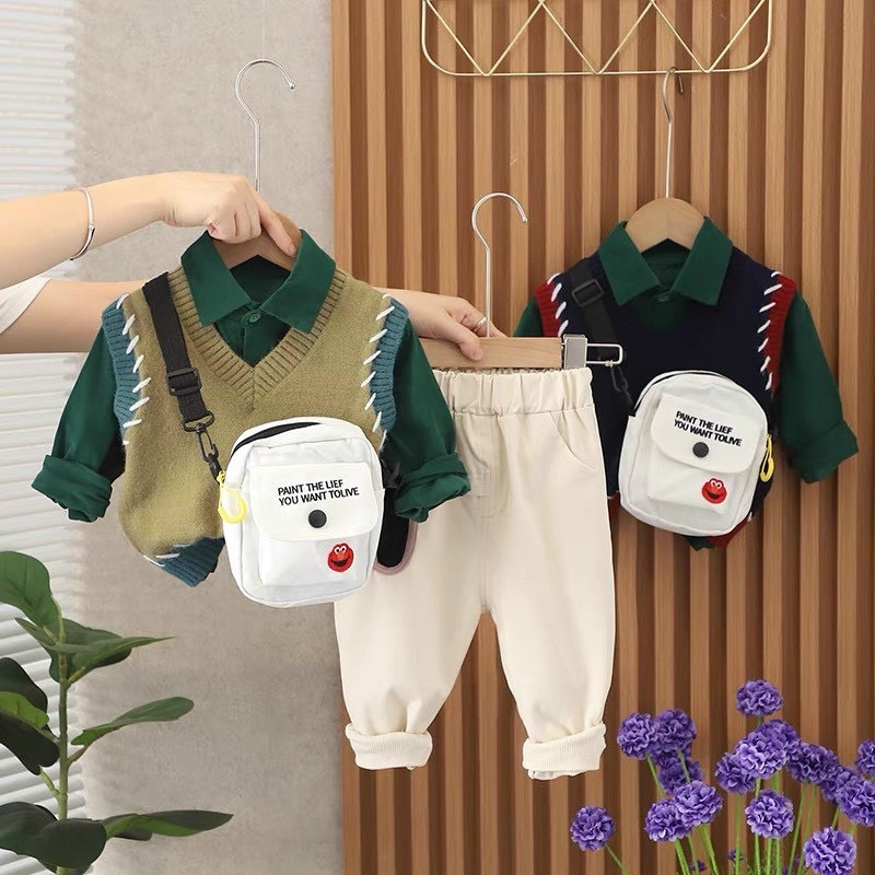 Set bộ 3 chi tiết hàng siêu cấp Quảng châu kèm túi ccho bé