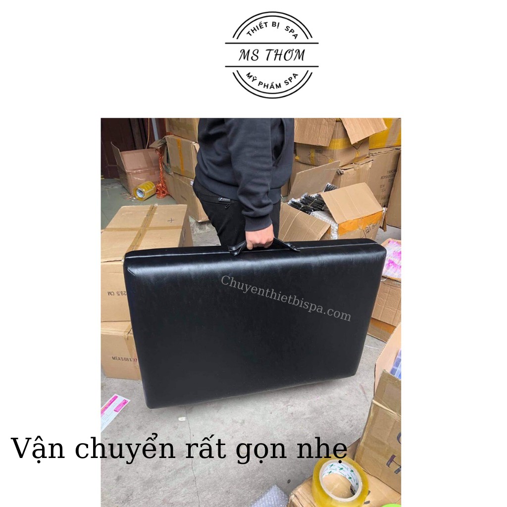 Giường Vali Phun Xăm Chân Inox Dùng Cho Spa, Tatoo, Nối Mi, Châm cứu, Ấn Huyệt