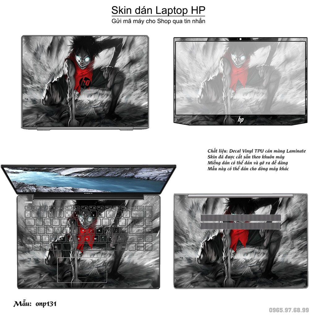 Skin dán Laptop HP in hình One Piece _nhiều mẫu 15 (inbox mã máy cho Shop)