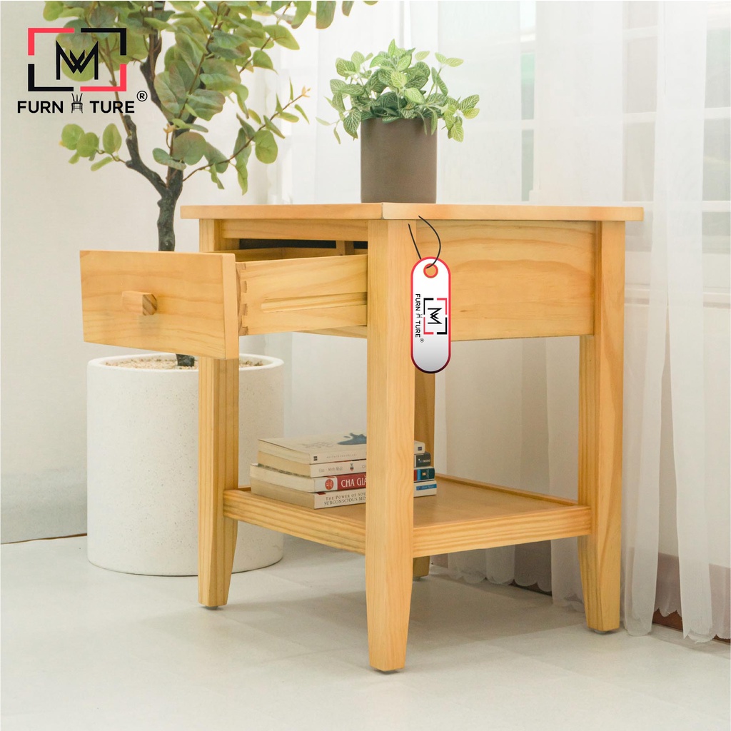 Tab đầu giường SARA gỗ thông cao cấp thương hiệu MW FURNITURE