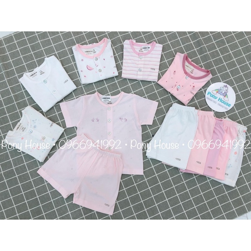 [Full] Bộ Nous Cộc Tay Cài Giữa cho bé từ 3M - 12M