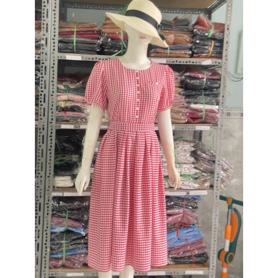Đầm sọc vintage sang chảnh
