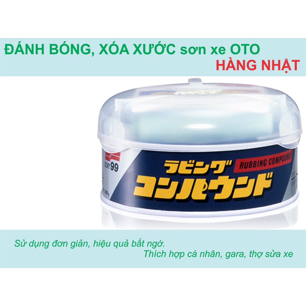 Sáp xóa xước, làm bóng sơn xe ô tô, Hàng Nhật, Rubbing compound|Soft99