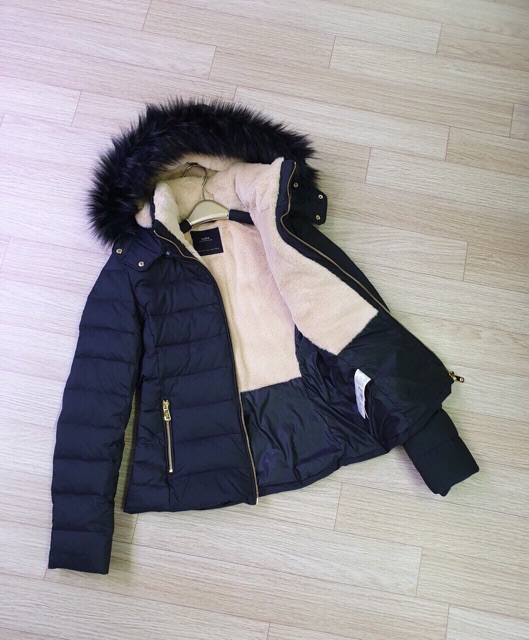 Áo phao zara lông vũ