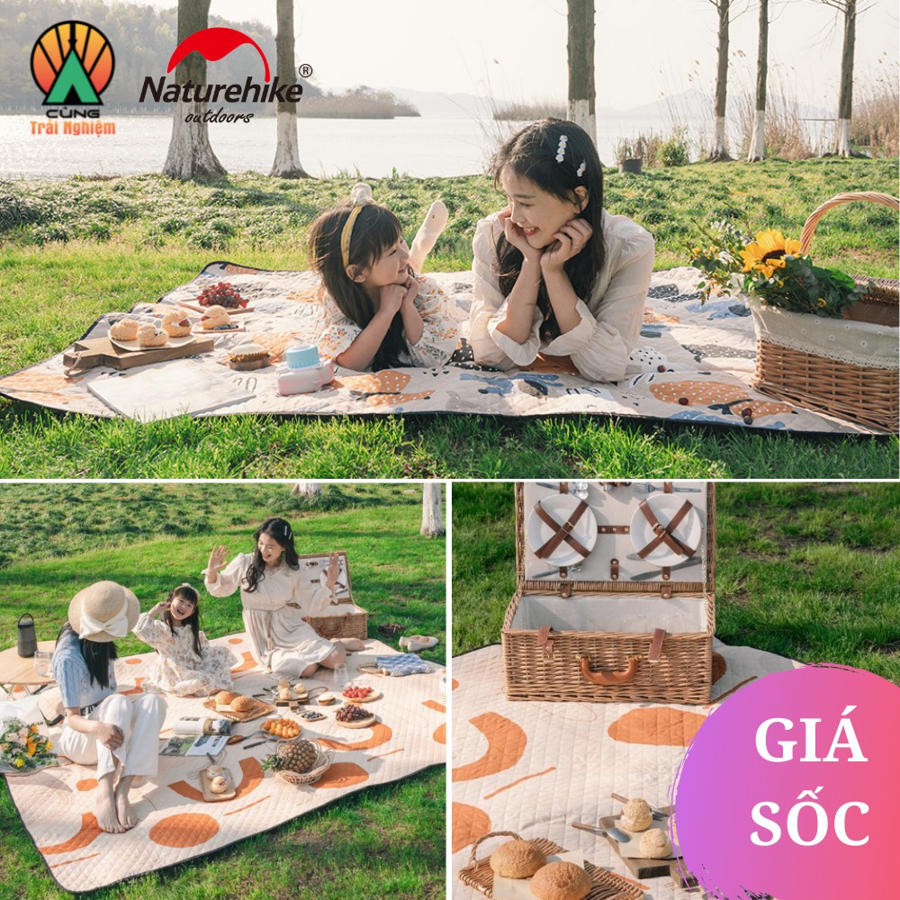 [CHÍNH HÃNG] Thảm Picnic Dã Ngoại Chống Thấm Naturehike Gấp Gọn Họa Tiết Nổi Bật NH21FCD01