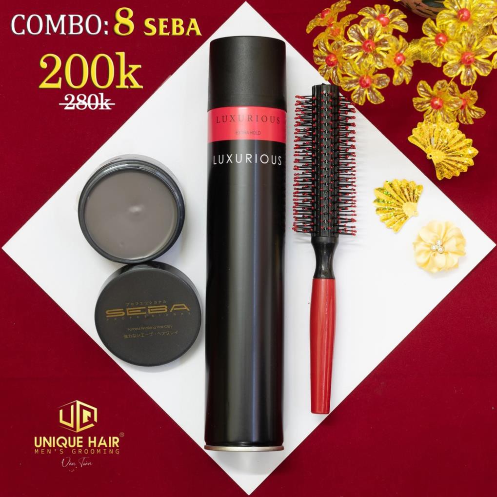 [ Chính Hãng Store ] Combo Sáp Vuốt Tóc SEBA + Gôm Luxurious + Tặng lược Chaobao ( hoặc kính thời trang )