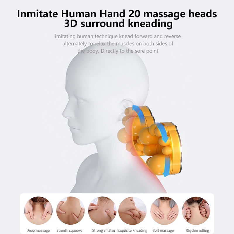 Gối massage rung động JINKAIRUI nam châm nâng cấp nhiệt nén thắt lưng Massager Với tay điều khiển