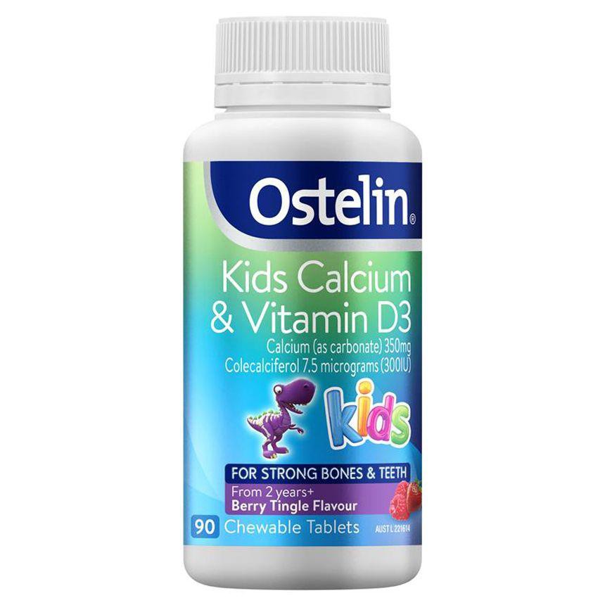 Kẹo bổ sung Canxi & Vitamin D3 cho trẻ Ostelin Kids Calcium & Vitamin D3 90 Chewable Tablets