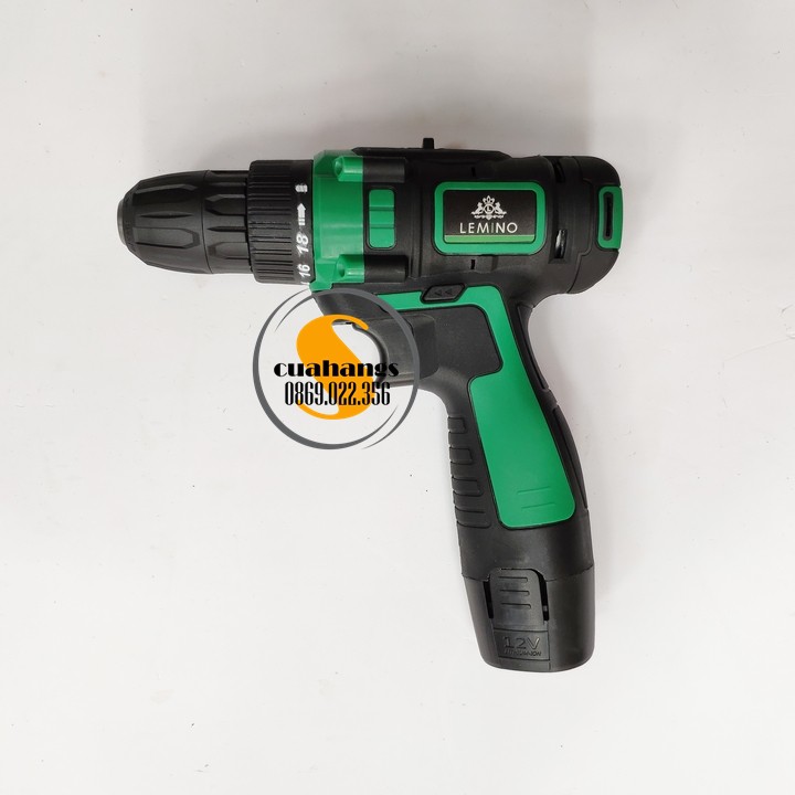 Máy khoan pin LEMINO 12V 2 pin kèm đồ nghề