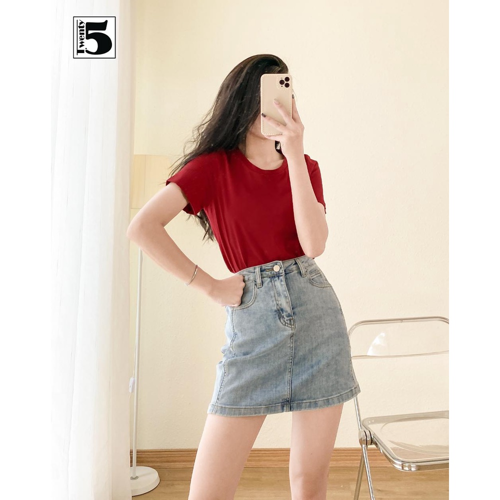 Áo thun phông trơn basic nhiều màu dáng ôm co dãn chất cotton Twentyfive NN447