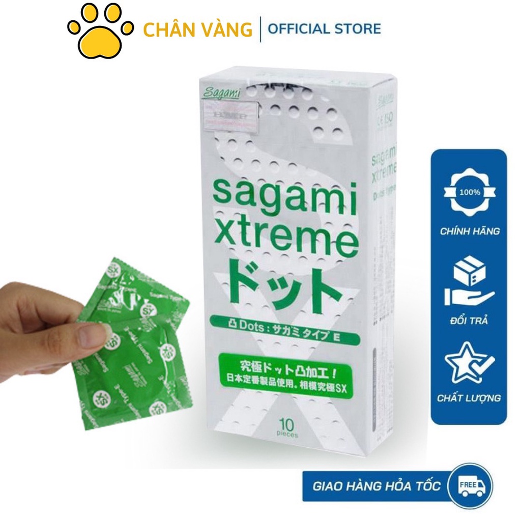 Bao Cao Su Sagami Xtreme Xanh hộp 10 chiếc CHÍNH HÃNG