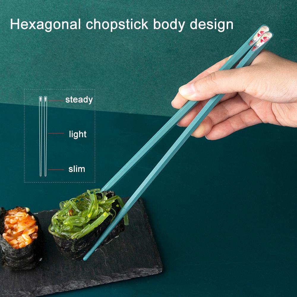 Bộ 5 Đôi Đũa Sợi Thủy Tinh Hình Lục Giác Nhiều Màu Sắc