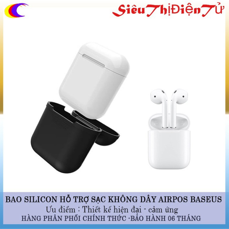 BAO BỌC TAI NGHE KIÊM SẠC KHÔNG DÂY BỌC SILICON CHO TAI NGHE IPHONE THƯƠNG HIỆU BASEUS ♥️♥️