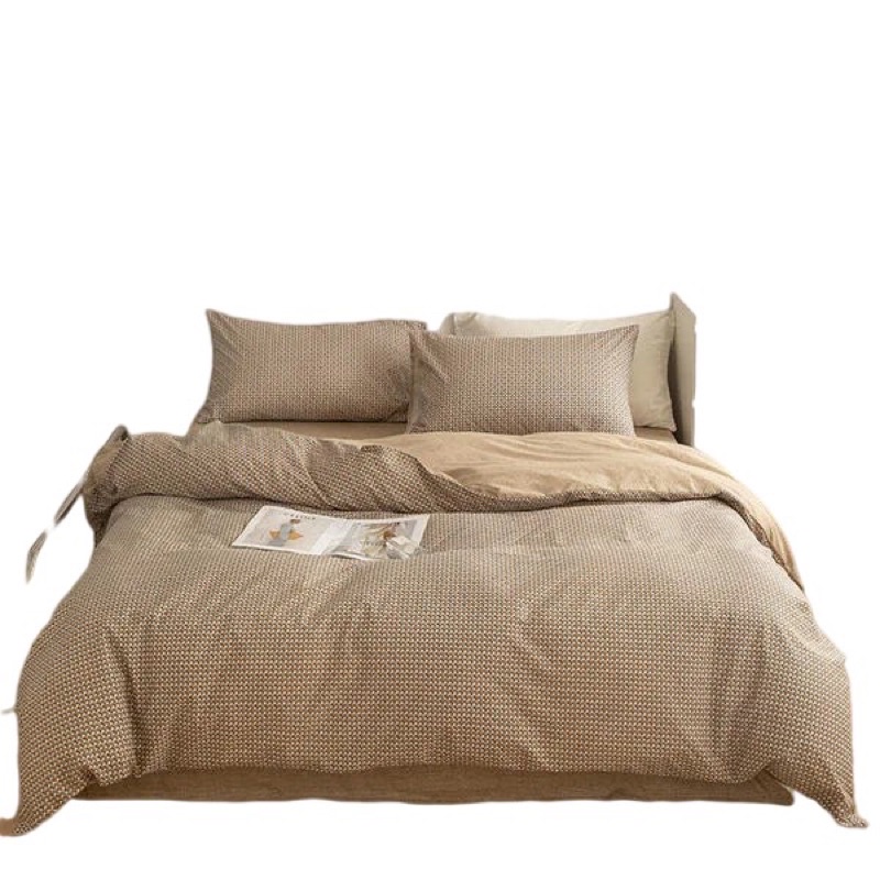 Bộ chăn ga cotton Hàn Quốc cá tính