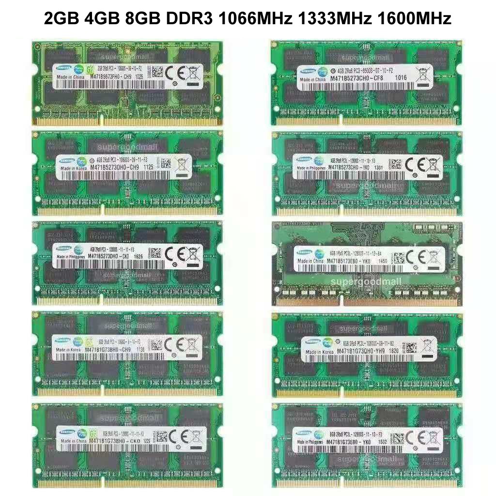 Ram Máy Tính 2gb 4gb 8gb Ddr3L Ddr3 1066mhz 1333mhz 1600mhz 204pin Sodimm Laptop Pc3L Pc3 8500s 10600s 12800s