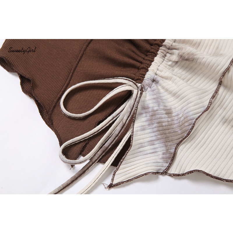 Áo Tank Top Hai Dây Cổ Chữ V Ôm Eo Phối Màu Tương Phản Thời Trang 2022 Cho Bạn Gái