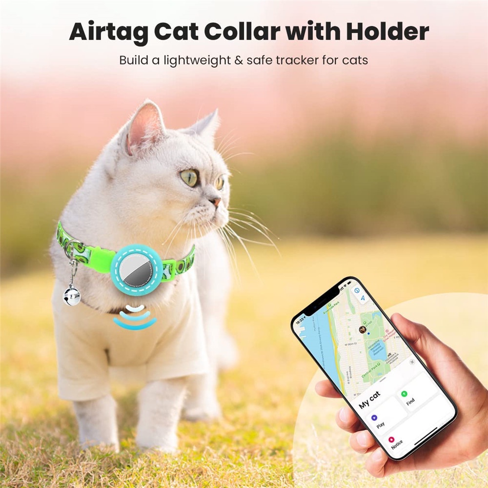 Vòng Cổ Tích Hợp GPS Phản Quang Có Chuông Và Giá Đỡ Cho Thú Cưng