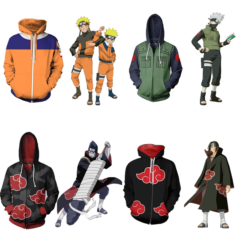 Áo Khoác Khóa Kéo Hóa Trang Nhân Vật Uzumaki Akatsuki Haruno Sakura 3D