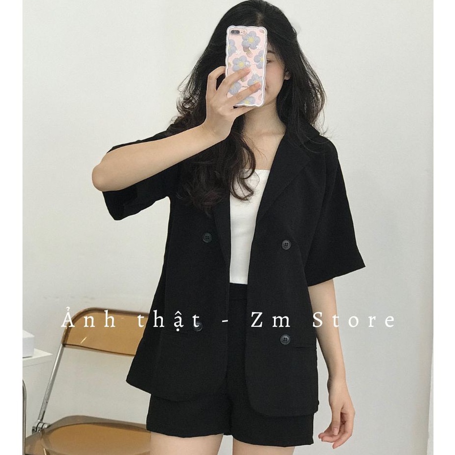 Set vest cộc tay có size chất tuyết mưa dày dặn chuẩn form vanmiushop