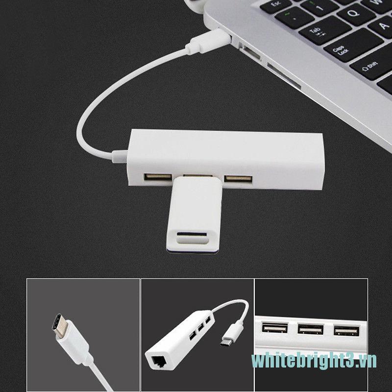 Bộ Chuyển Đổi Usb-C 3.1 Sang Usb 3.0 Hub Ethernet Lan Rj45 Cho Macbook Us